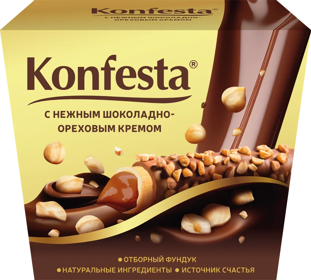 Конфеты Konfesta глазир в обсыпке из фундука с шок-орех начинкой