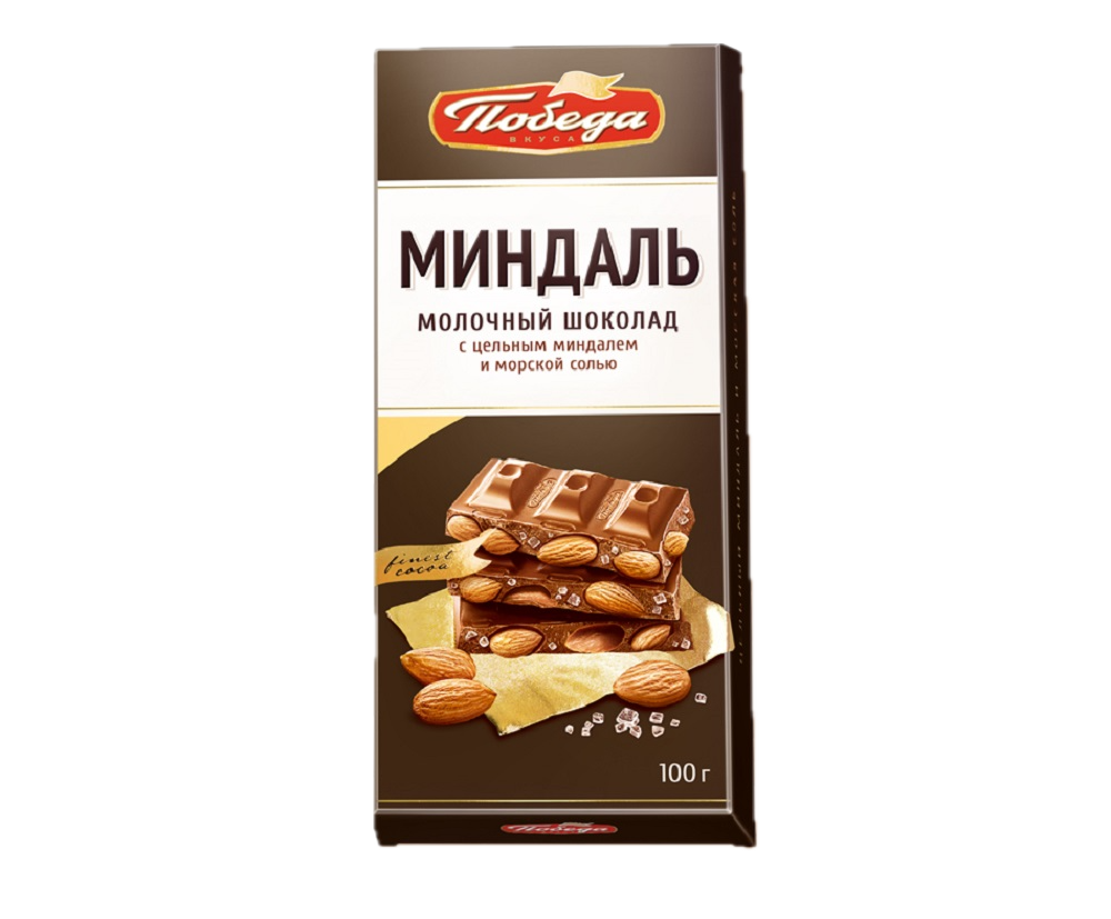 Шоколад Молочный с цельным миндалем и морской солью